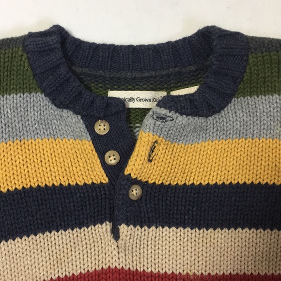 Striped Cotton Knit Sweater - size M (4-5) - Picture 3 of 9
